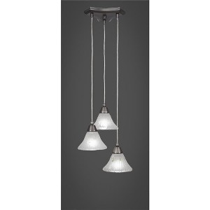 Toltec Lighting Europa 3 - Light Pendant in  Brushed Nickel with 7" Frosted Crystal Shade - 1 of 1
