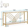 Gulches Modern 70.9" Console Entryway Table with 2-Tier Storage, Faux Marble Top & Gold Steel Shelf, White - 2 of 4