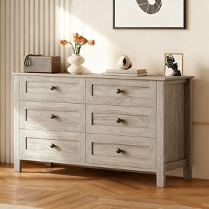 KTMBDW 6 Drawer Dresser for Bedroom, Wood Chest of Drawers, Modern TV Stand Storage Cabinet for Living Room, Entryway - 1 of 4