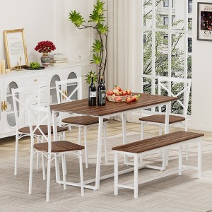 6-Piece Dining Set with a Table and Four Chairs for Kitchen, Breakfast Nook, Living Room - 1 of 4