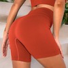 Anna-Kaci Active Women's High-Waisted Seamless Biker Shorts Ribbed Compression Yoga Workout Shorts for Fitness and Running - 4 of 4