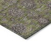 Olive Green Beige And Taupe Floral Washable Indoor Outdoor Area Rug - 4 of 4