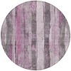 Pink And Gray Striped Washable Indoor Outdoor Area Rug - 4 of 4
