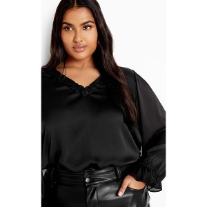 Women's Plus Size Maia Top - black | CITY CHIC - 1 of 4