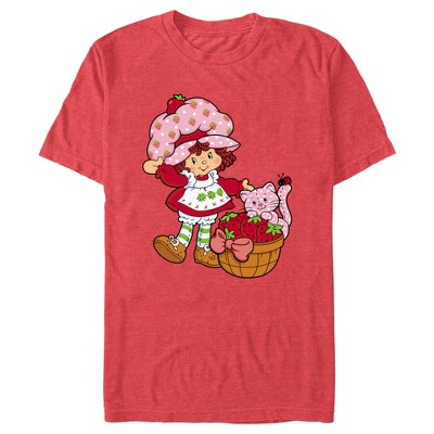 Men's Strawberry Shortcake Custard In The Berry Basket T-shirt - Red ...