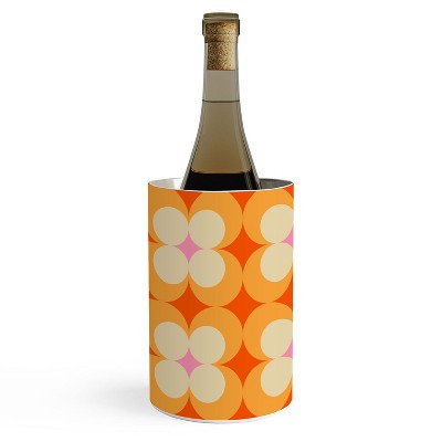 Jen Du Vintage Yellow Orange Flowers Wine Chiller