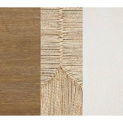 Beacon Bohemian Seagrass and Boucle Counter Height Bar Stools, Set of 2