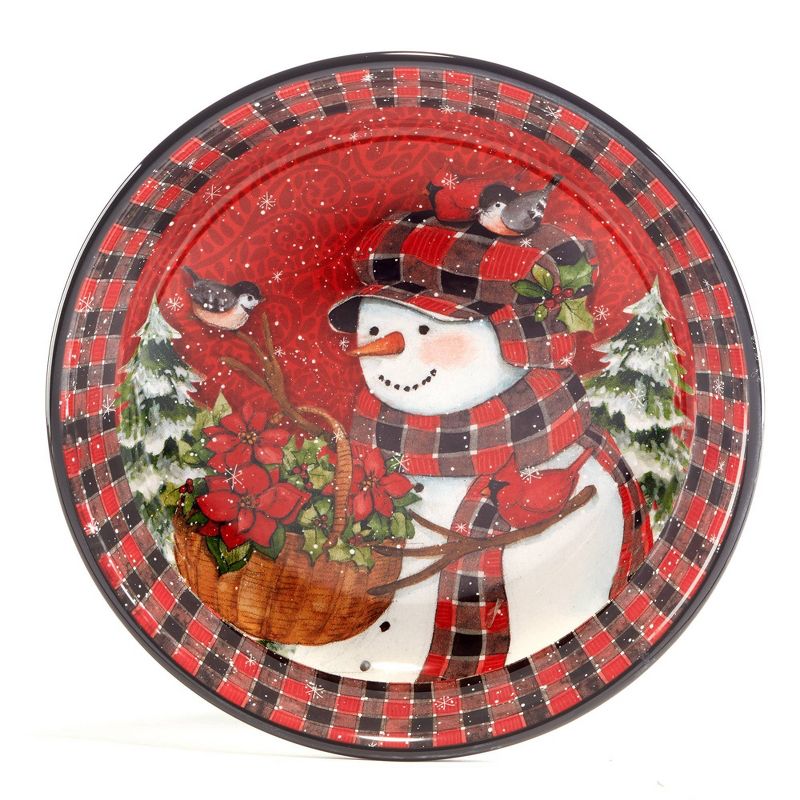 Set of 4 Christmas Lodge Snowman Dining Soup Bowls - Certified International, 3 of 5