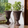 FONTOI 2 Pack Planters with Scalloped Rim, Outdoor Indoor Planters, Flower Plant Pots for Garden, Patio, Backyard, Porch, Brown, 15.75"*23.62"*15.75" - 2 of 4