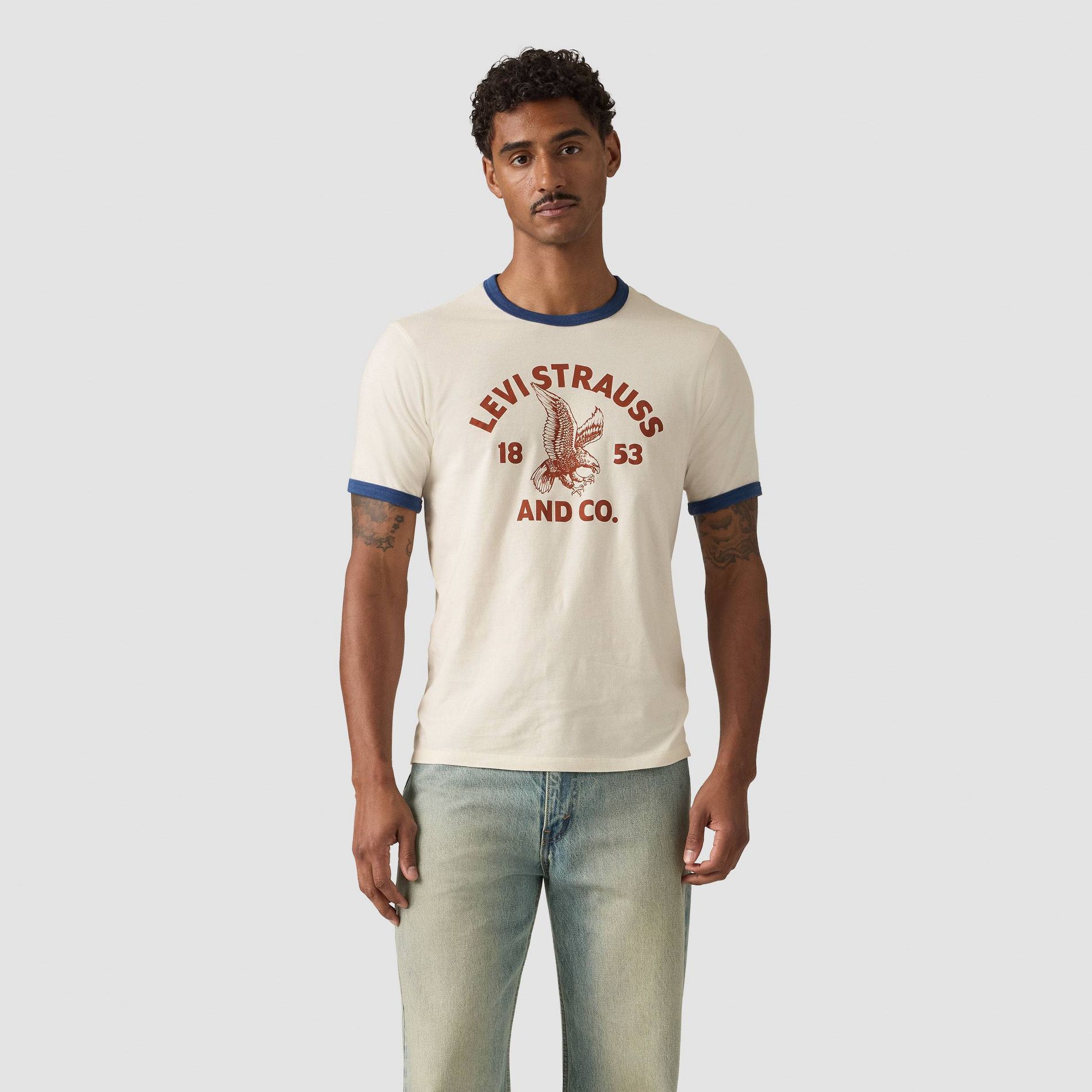 Levi's® Men's Eagle Ringer Short Sleeve T-Shirt - Off-White L