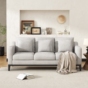 Christopher Knight Home Noxon Upholstered 3 Seater 80" W Sofa with Accent Pillow - 1 of 4