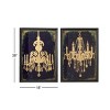 (Set of 2) 19.5" x 28" Large Gold Chandeliers Wall Art on Iron Panels - Olivia & May: Reflective Vintage Decor Centerpieces - 3 of 4