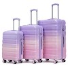 Cesicia 20"/24"/28" 3 pcs/set in PC Spinner Wheel Luggage with Combination Lock, Gradient Color - 3 of 4