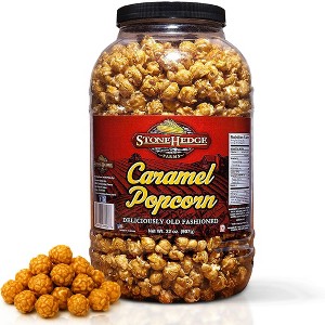 Stonehedge Farms Caramel Flavored Popcorn | 32 oz Large Tub | Perfect for Holidays and Christmas | Bulk Gourmet Popped Sweet Snacks | Made in the USA - 1 of 4