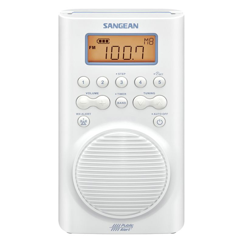 Sangean® H205 Portable 3-Band AM/FM/Weather-Alert Waterproof Shower Clock Radio, 4 of 11