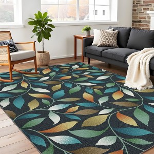 Modern Washable Foldable Rug, Soft Floor Rug with Non Slip Backing, Low Pile Stain Resistant Area Rug for Living Room Dorm Office Decor - 1 of 4