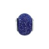 Black Bow Jewelry Dark Blue with Sparkles Murano & Sterling Silver Bead Charm, 15mm - 2 of 4