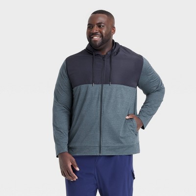 Men's Big Soft Stretch Hooded Full Zip Top - All In Motion™ Dark Blue 3XL