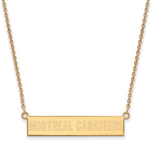 Black Bow Jewelry 14k Yellow Gold Plated Sterling Silver Montreal Canadiens NHL Necklace 18 Inch - 1 of 4