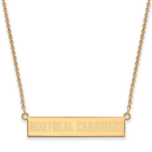 Black Bow Jewelry 14k Yellow Gold Plated Sterling Silver Montreal Canadiens NHL Necklace 18 Inch - image 1 of 4