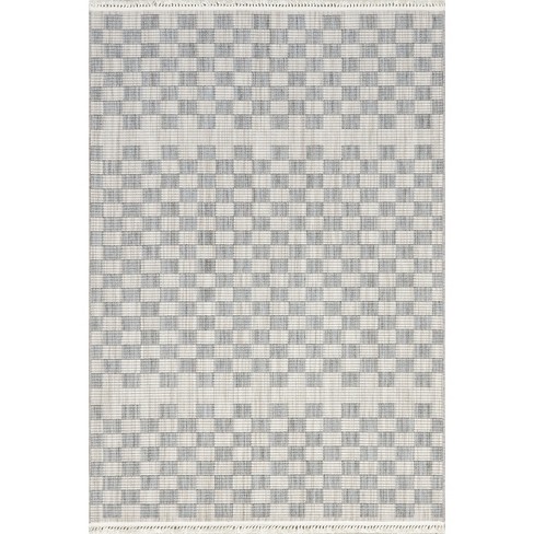 Nuloom Sunniva Casual Checkered Tasseled Area Rug, 4' X 6', Beige : Target