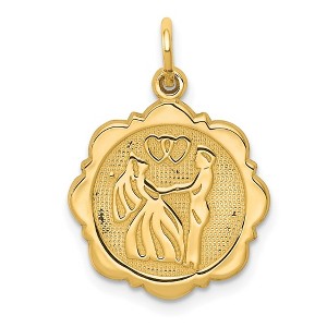 Black Bow Jewelry 14k Yellow Gold Bride and Groom Charm or Pendant, 16mm - 1 of 4