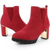 Perphy Women's Platform Round Toe Chunky Heels Ankle Chelsea Boots - 2 of 3