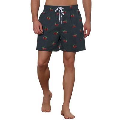 Lars Amadeus Men's Fruit-printed Drawstring Lightweight Holiday Board Shorts Red 30 — фото 5