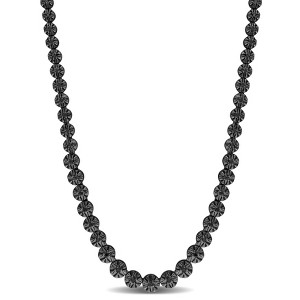 EVERLY JEWELRY | Sterling Silver 1/2 CT TDW Black Diamond Tennis Necklace Black Rhodium Plated - 17 inch - 1 of 4