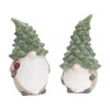 Terra Cotta Gnome Figurine Set of 2 – 7"H Pine Tree Hat Christmas Decor for Indoor & Covered Outdoor Display by Melrose - 2 of 4