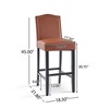 DSVIMOY Counter and Bar Stool Set of 2 Upholstered Stools with Rubberwood Legs for Kitchen Island, Brown, 45.25"*19.75"*12" - 3 of 4