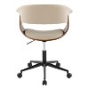 TiramisuBest Mid-Century Modern Cream Fabric Office Chair, Black Metal Base, Adjustable Height & Swivel - 4 of 4