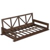 YOOCOZZ Acacia Wood Patio Modern Twin Size Swing Bed with 16.4ft Hemp Rope - 4 of 4