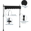 Manual Retractable Awning 118" w x 118" h,Side Bar 47-59in Patio Awning Retractable Outdoor Sunshade Shelter Height Adjustable - 4 of 4
