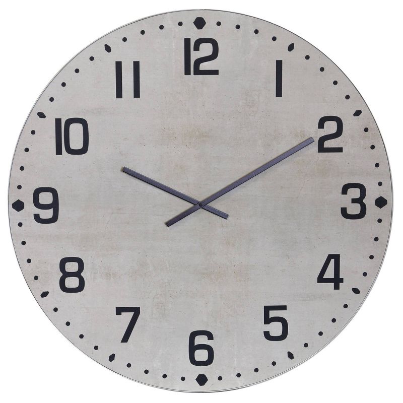 Metal and Wood Spencer Industrial Wall Clock with Chalk White - StyleCraft, 1 of 5