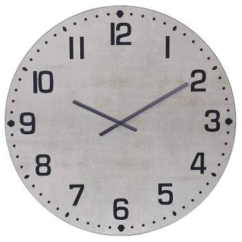 Metal and Wood Spencer Industrial Wall Clock with Chalk White - StyleCraft