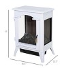 SEVOBAL Fireplace Insert Heater Mantel 3D Flame Quartz Fireplace Stove Bottom Air Outlet Fire Place Panoramic 3-Side View, White, 18.31"*14.17"*23.62" - 3 of 4