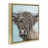 Stupell Industries Highland Cow Windblown Floating Frame Canvas Art - 2 of 4