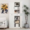 Costway 72" Tall Kitchen Pantry Modern Farmhouse Cupboard Cabinet with 4 Barn Doors Brown/White/Black - 4 of 4