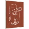 Amanti Art Line Art Abstract Portrait Terracotta 02 by Little Dean Framed Canvas Wall Art - 3 of 4
