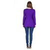 Womens Long Sleeve Solid Color Swing Style Flared Tunic Top - 24seven Comfort Apparel™ - 3 of 4