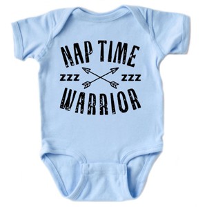 The Juniper Shop Nap Time Warrior Baby Short Sleeve Bodysuit - 24M - Light Blue - 1 of 4