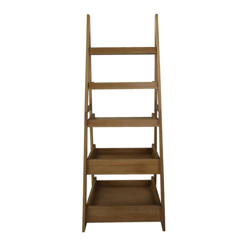 74&#34; 5 Shelf Ladder Bookcase Alpine Gray - Flora Home, 5 of 12