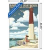 Trends International Lantern Press - New Jersey Shore, Barnegat Lighthouse Framed Wall Poster Prints - 3 of 4