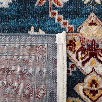 Bayside Brilliance Blue Square Synthetic Easy-Care Area Rug, 6'7" x 6'7"