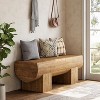 Lantine Solid Wood 47" Entryway Bench, Farmhouse End of Bed Bench, Entry Bench Seat for Bedroom, Living Room, Hallway - 3 of 4