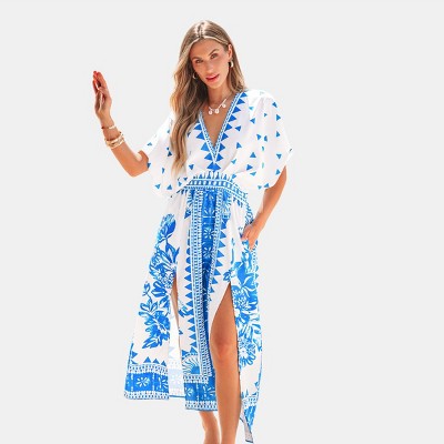 Women's Bohemian Floral Maxi Dress with Slit - Cupshe