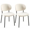 CENGHU Mid-Century Modern Boucle Fabric Dining Chairs, Curved Backrest Upholstered Boucle Dining Chair with Black Metal Legs - 2 of 4