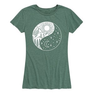 Women's - Instant Message - Yin Yang Sun Moon Short Sleeve Graphic T-Shirt - 1 of 4