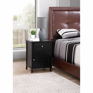 VYNXARIA Stylish Transitional Nightstand For Bedrooms-Perfect for Small Spaces,Black - 1 of 4